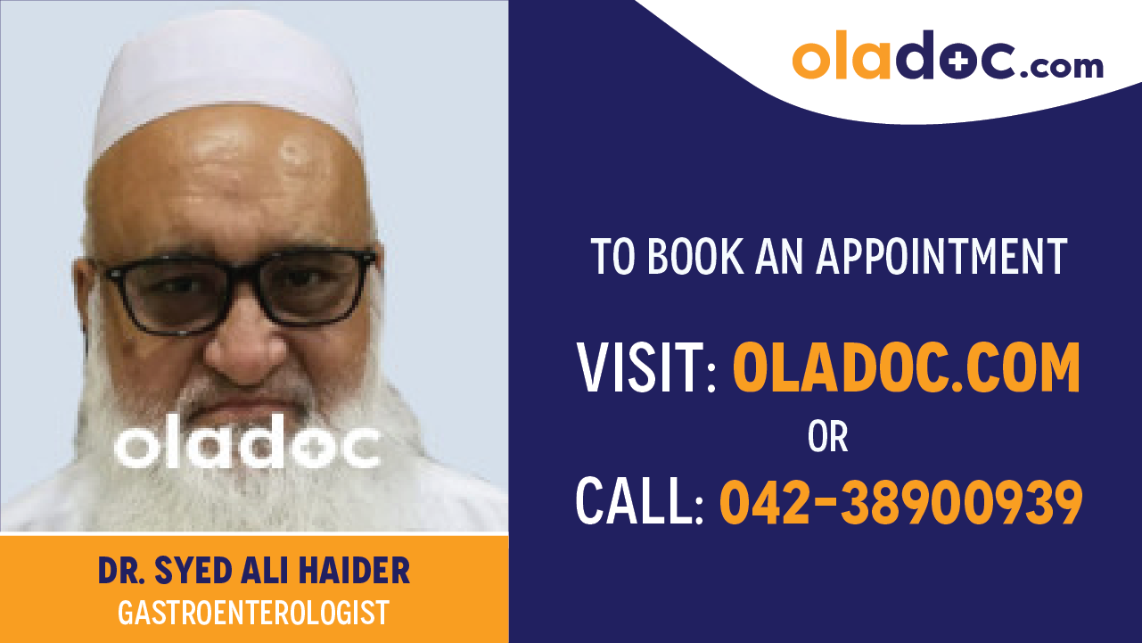 Book appointment with Dr.Syed Ali Haider-best Gastroenterologist in Karachi